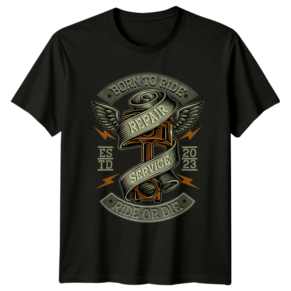 Repair Service Born To Ride Ride Or Die Motorcycle Automotive Mens Womens Top
