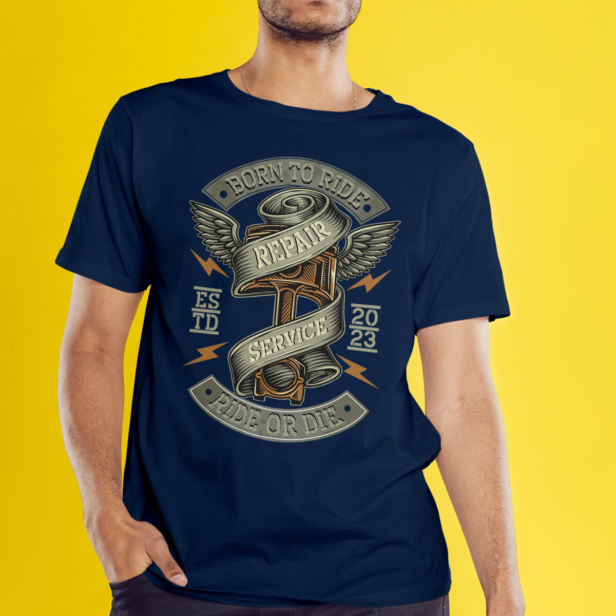 Repair Service Born To Ride Ride Or Die Motorcycle Automotive Mens Womens Top - Image 5