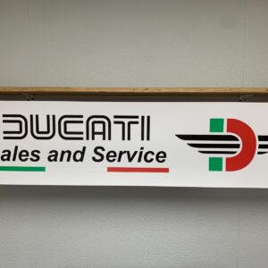 Ducati Sales and Service Motorcycle Banner Retro garage workshop Wall Display