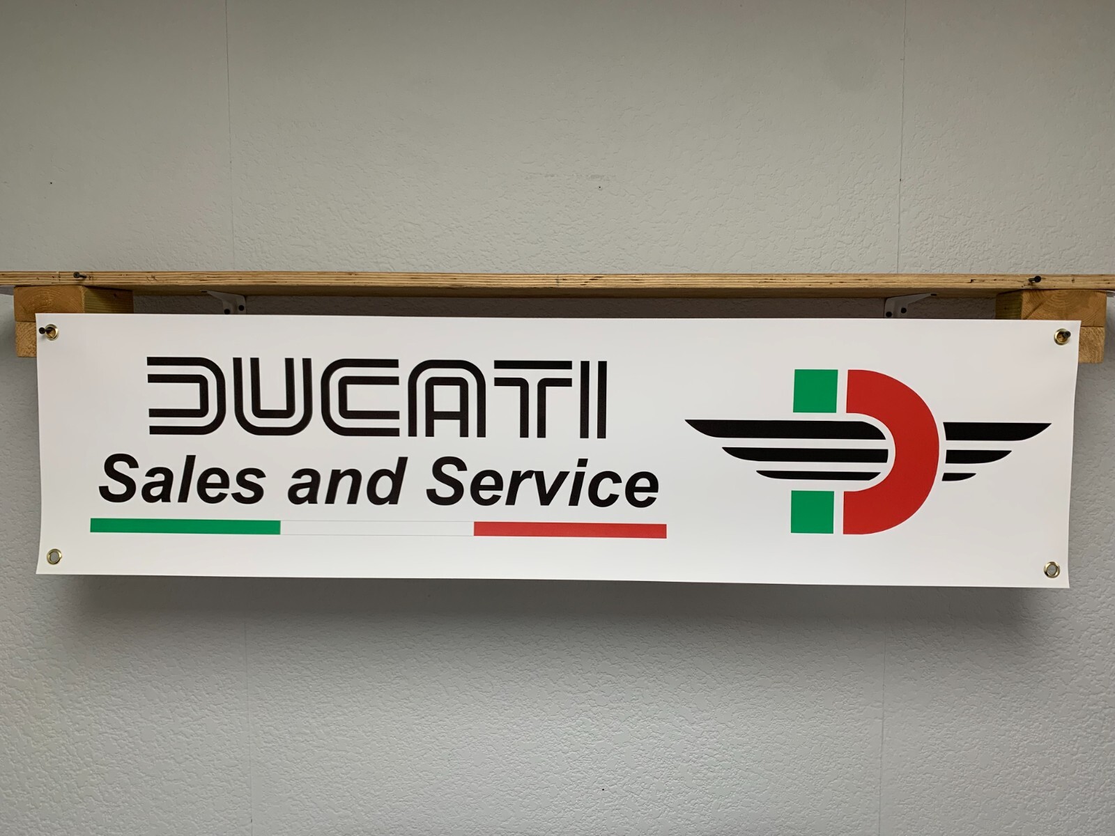 Ducati Sales and Service Motorcycle Banner Retro garage workshop Wall Display