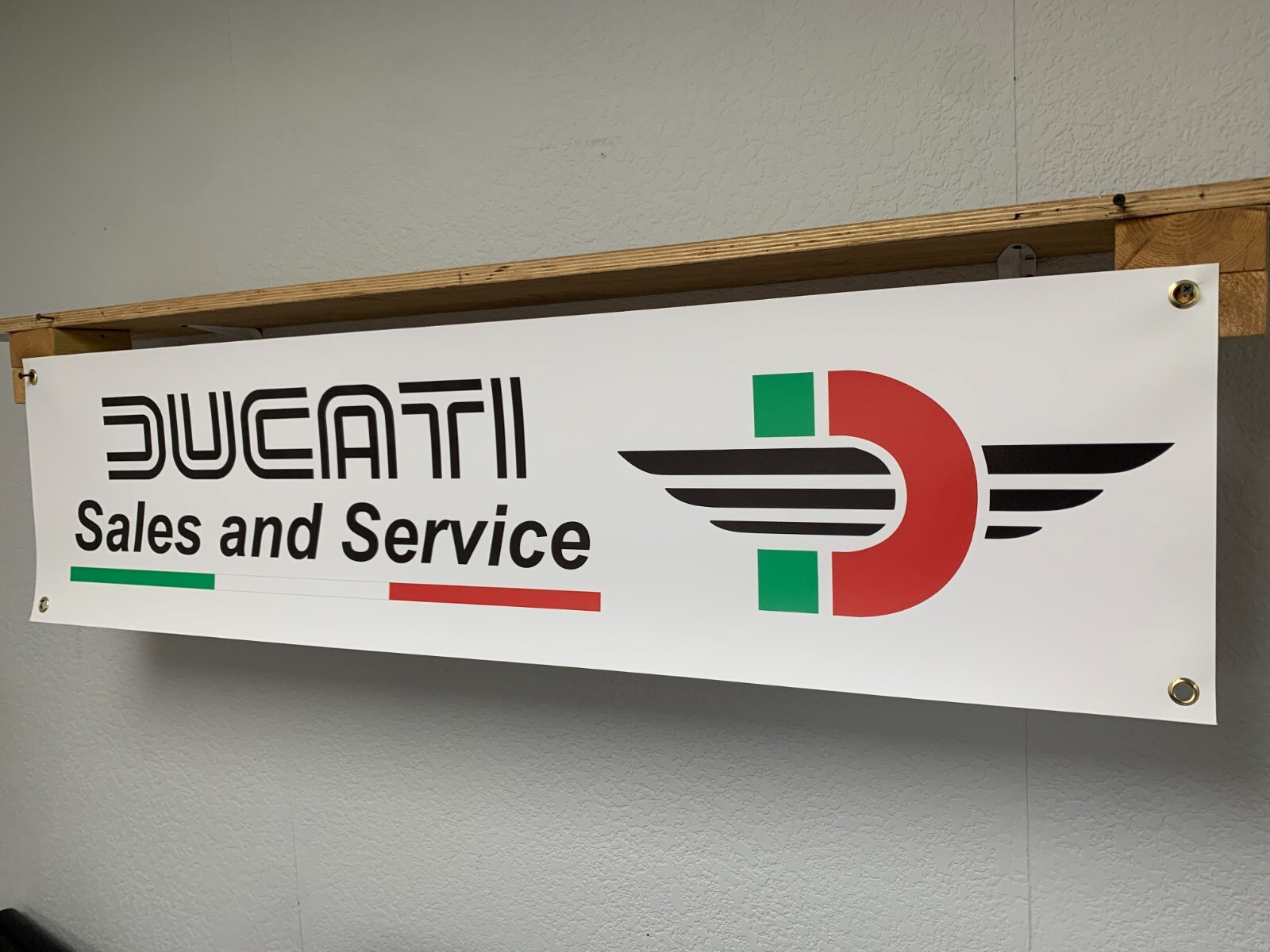 Ducati Sales and Service Motorcycle Banner Retro garage workshop Wall Display - Image 3