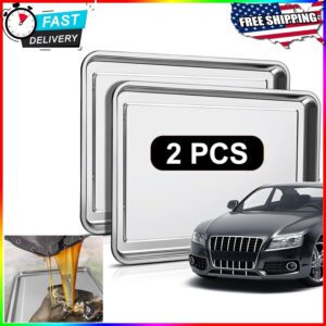 Oil Drip Pan for Under Car Automotive Oil Change Pan Silver Rust Resistant Motor