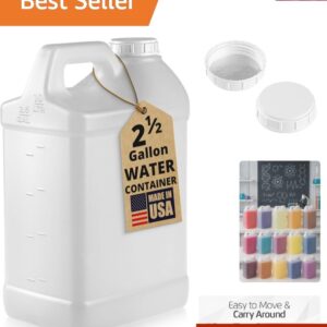 Water Jug 2.5 Gallon Heavy Duty HDPE Container for Automotive Oil Liquid Storage