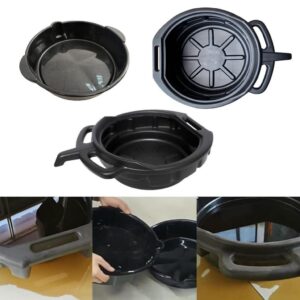 Oil Change Drain Pan Automotive Repair Tool Black Portable Leakproof Lightweight