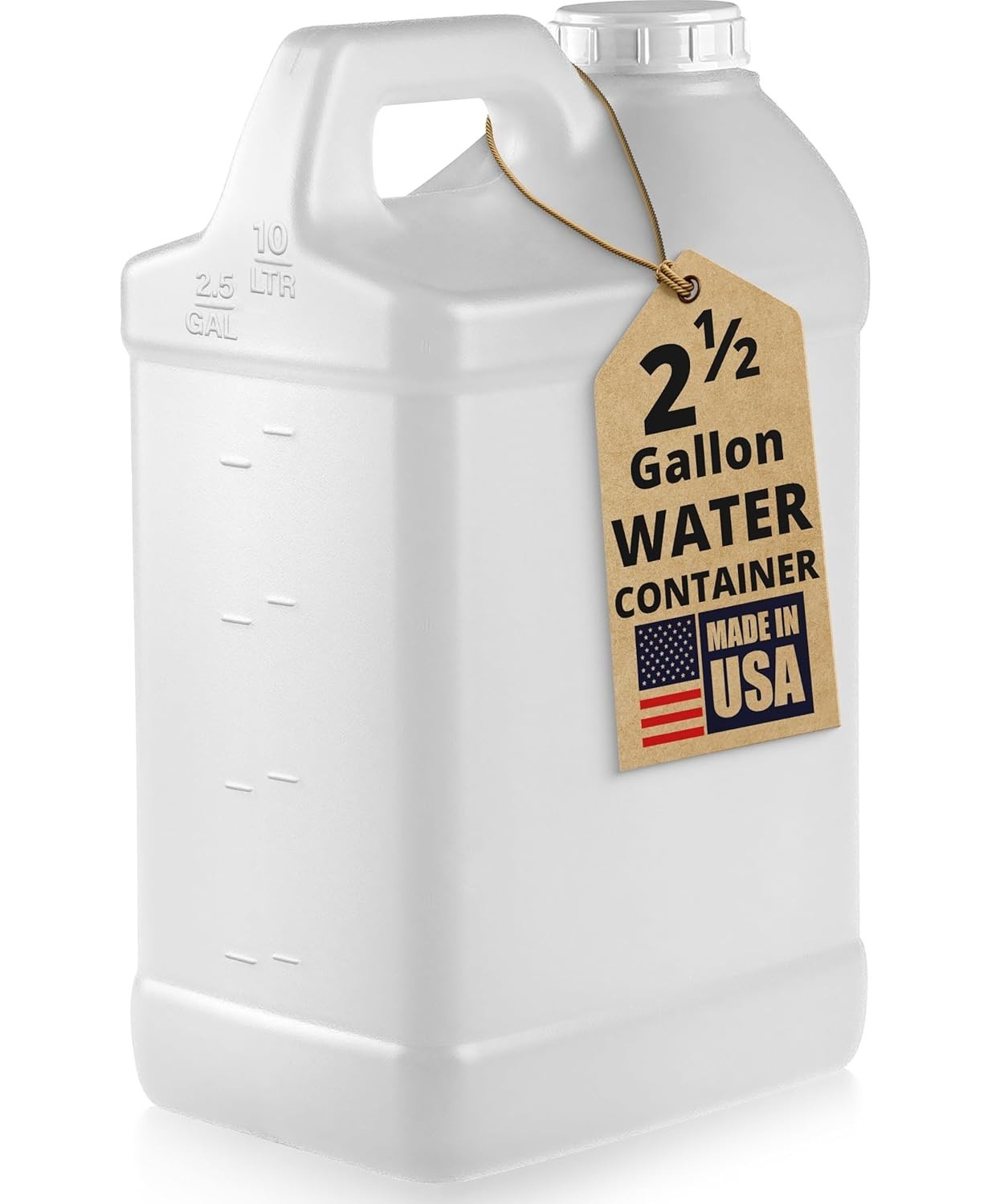Water Jug 2.5 Gallon Heavy Duty HDPE Container for Automotive Oil Liquid Storage - Image 3