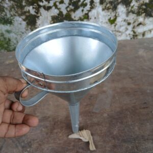 Galvanized Steel Metal Funnel with Handle Large Wide Mouth Oil Fuel Liquid
