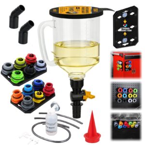 18PC Engine Oil Funnel Kit 1.59QT/1.5L Automotive Coolant Funnel Set 12 Adapters