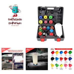 Oil Funnel Kit for Engine Oil Change, Automotive Funnel Set with 15 Adapters,...