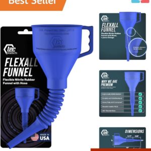 Heavy-Duty Nitrile Rubber Funnel with Hose - Perfect for Oil Changes and More