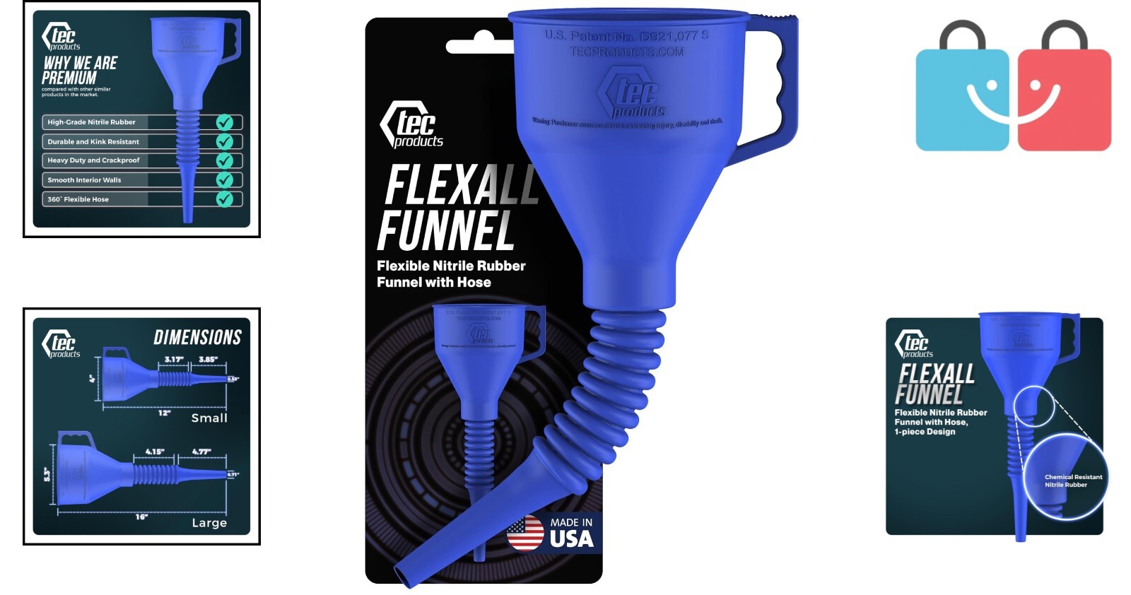 Heavy-Duty Nitrile Rubber Funnel with Hose - Perfect for Oil Changes and More - Image 2