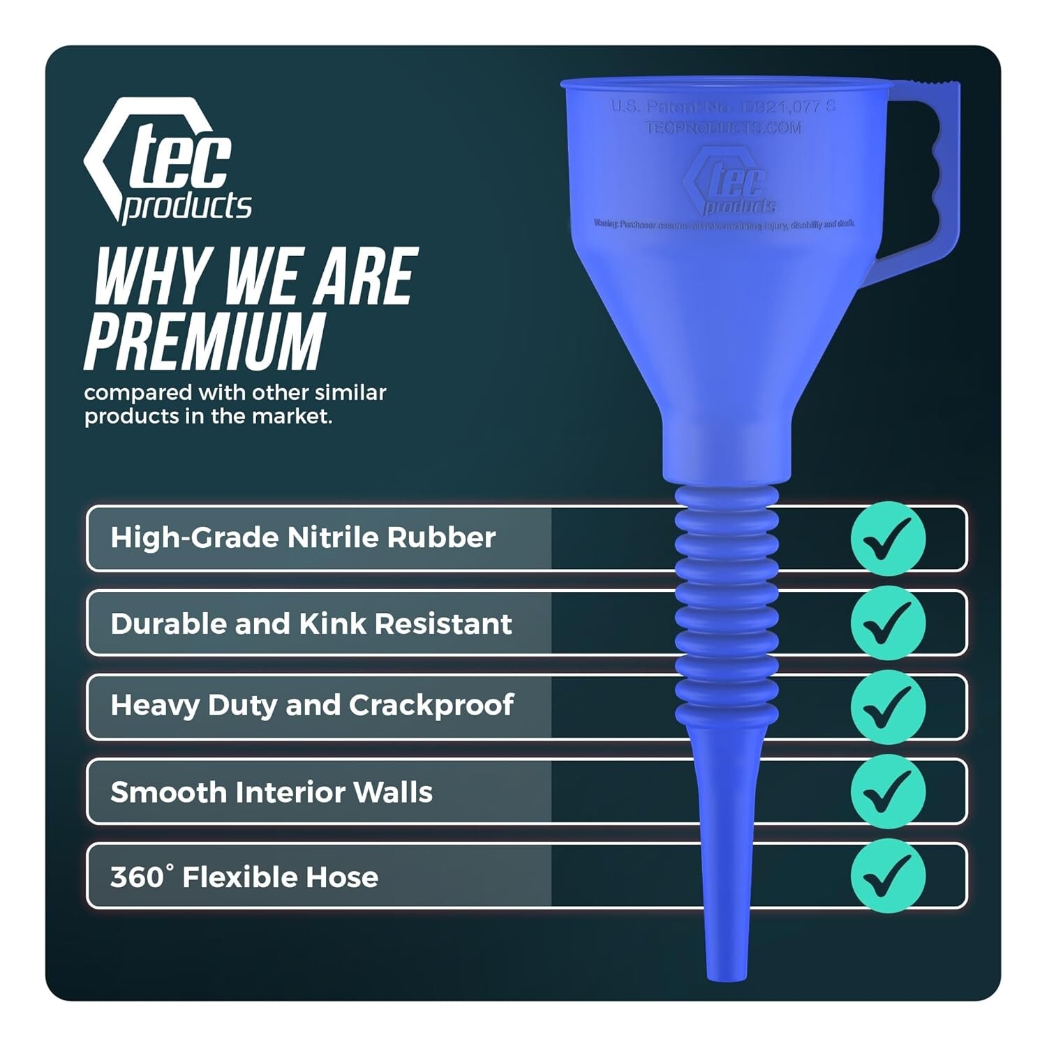 Heavy-Duty Nitrile Rubber Funnel with Hose - Perfect for Oil Changes and More - Image 5