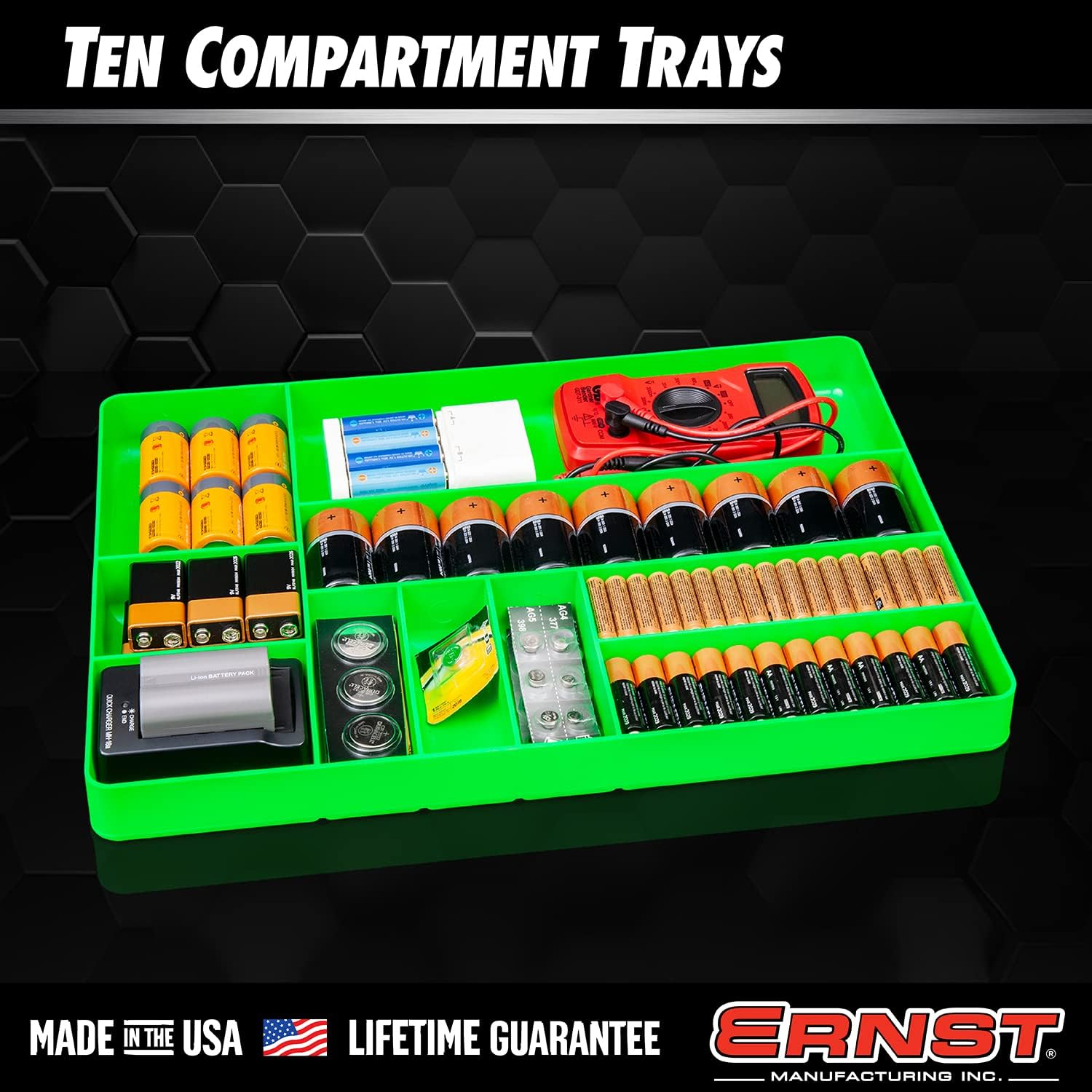 Ernst MFG 10 Compartment Drawer Organizer: Heavy Duty Stackable Tray for Automot - Image 5