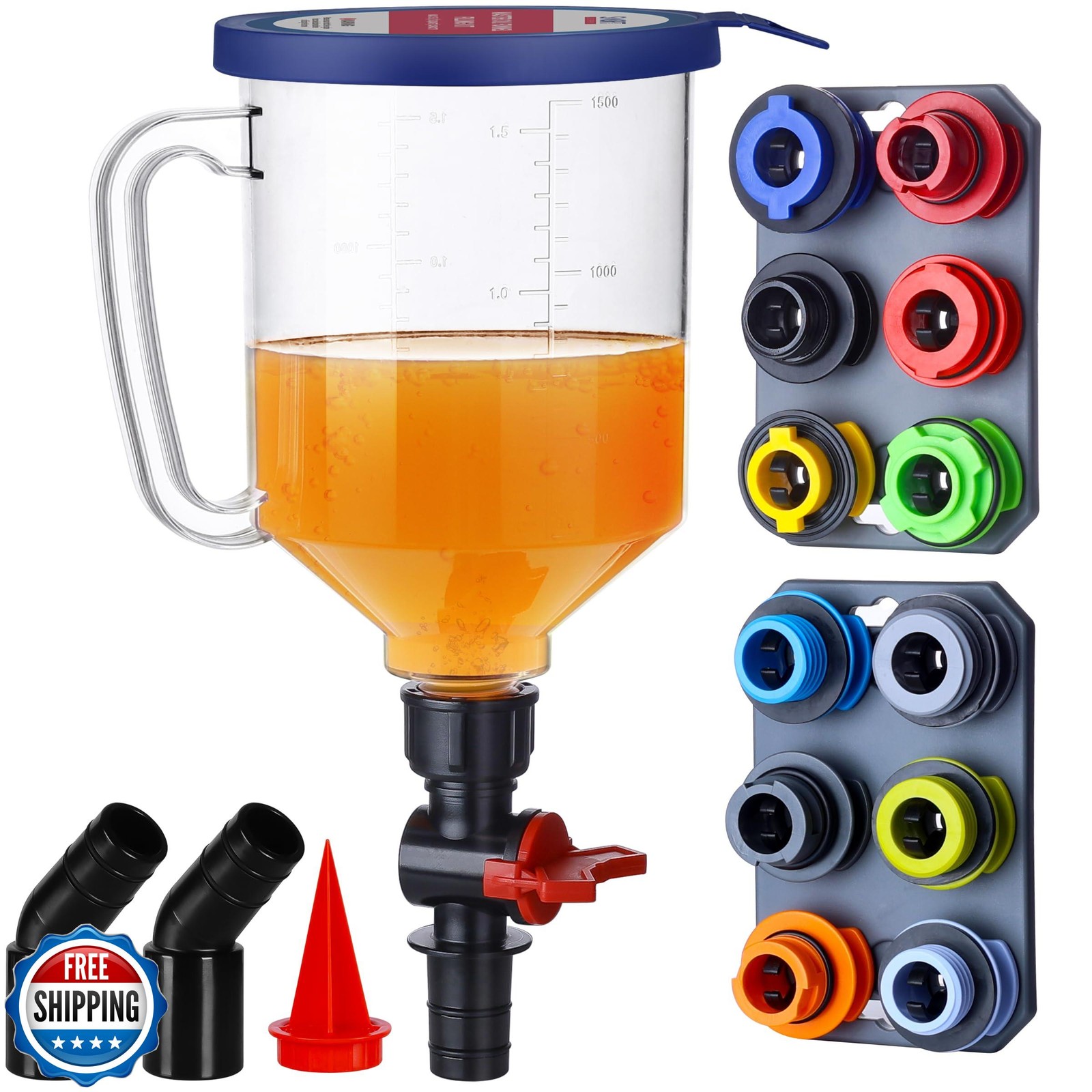 SMART JERRY - Spill-Proof Engine Oil Funnel Kit|Oil Change Funnel w/ 12 Adapt