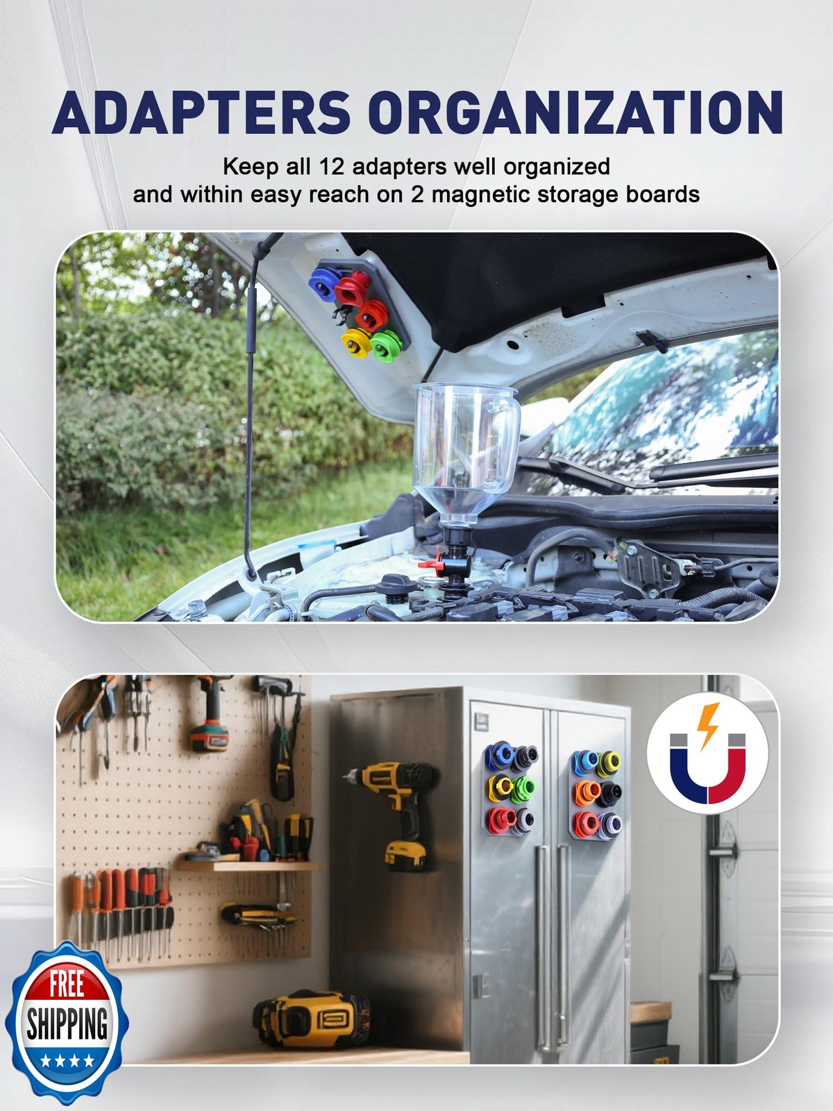 SMART JERRY - Spill-Proof Engine Oil Funnel Kit|Oil Change Funnel w/ 12 Adapt - Image 4
