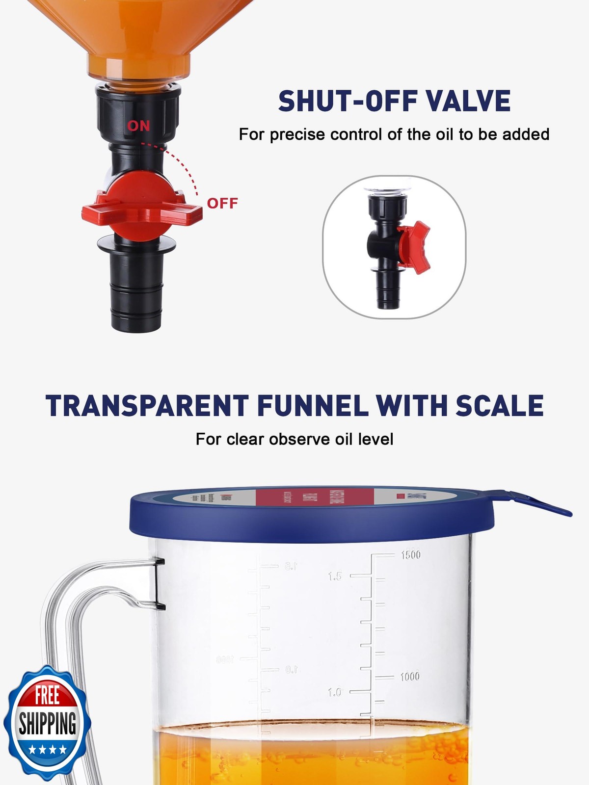 SMART JERRY - Spill-Proof Engine Oil Funnel Kit|Oil Change Funnel w/ 12 Adapt - Image 5
