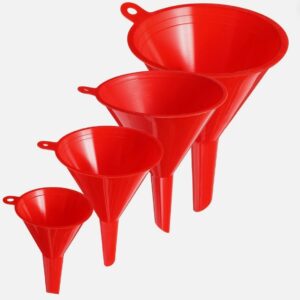 4pcs Plastic Funnel for Kitchen and Automotive, Mini Small Medium Large Funnel