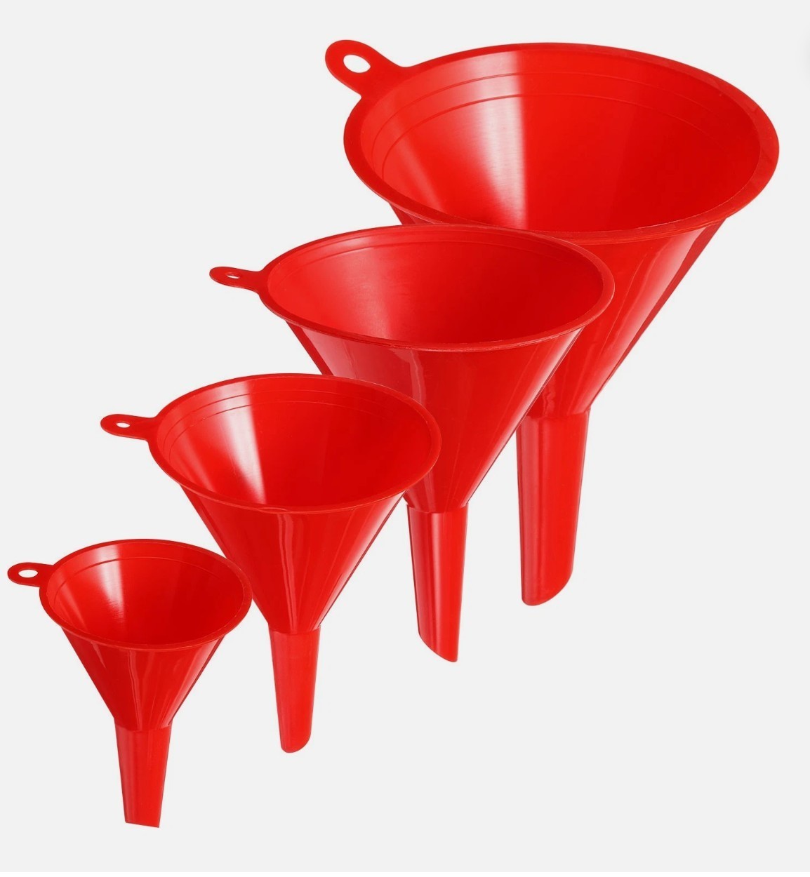 4pcs Plastic Funnel for Kitchen and Automotive, Mini Small Medium Large Funnel
