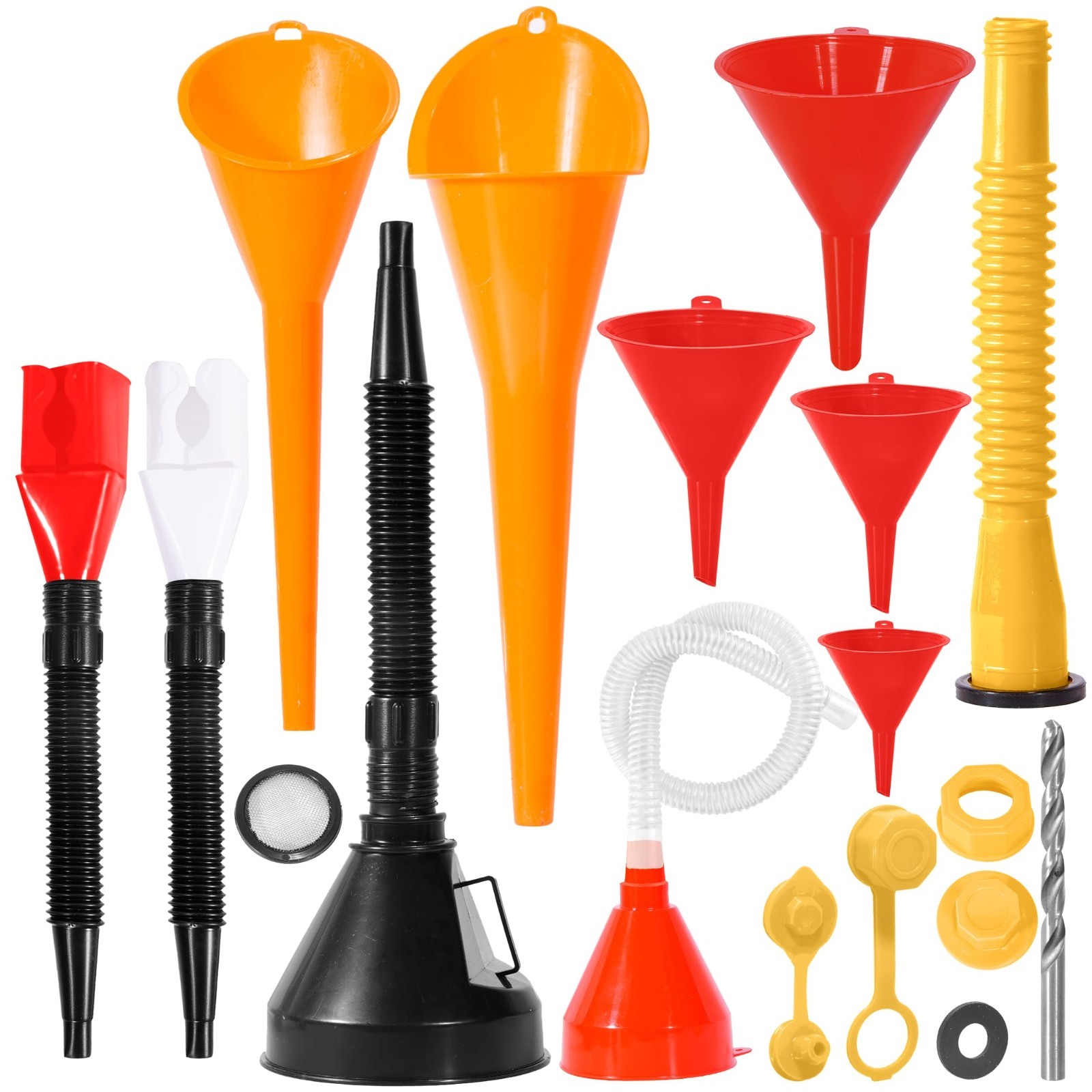 17 Pcs Automotive Funnel Set - Flexible Oil & Gas Funnels for Kitchen & Garage U - Image 2