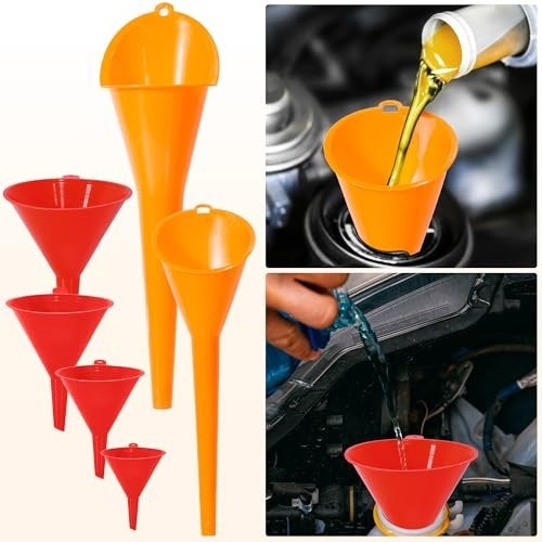 17 Pcs Automotive Funnel Set - Flexible Oil & Gas Funnels for Kitchen & Garage U - Image 5