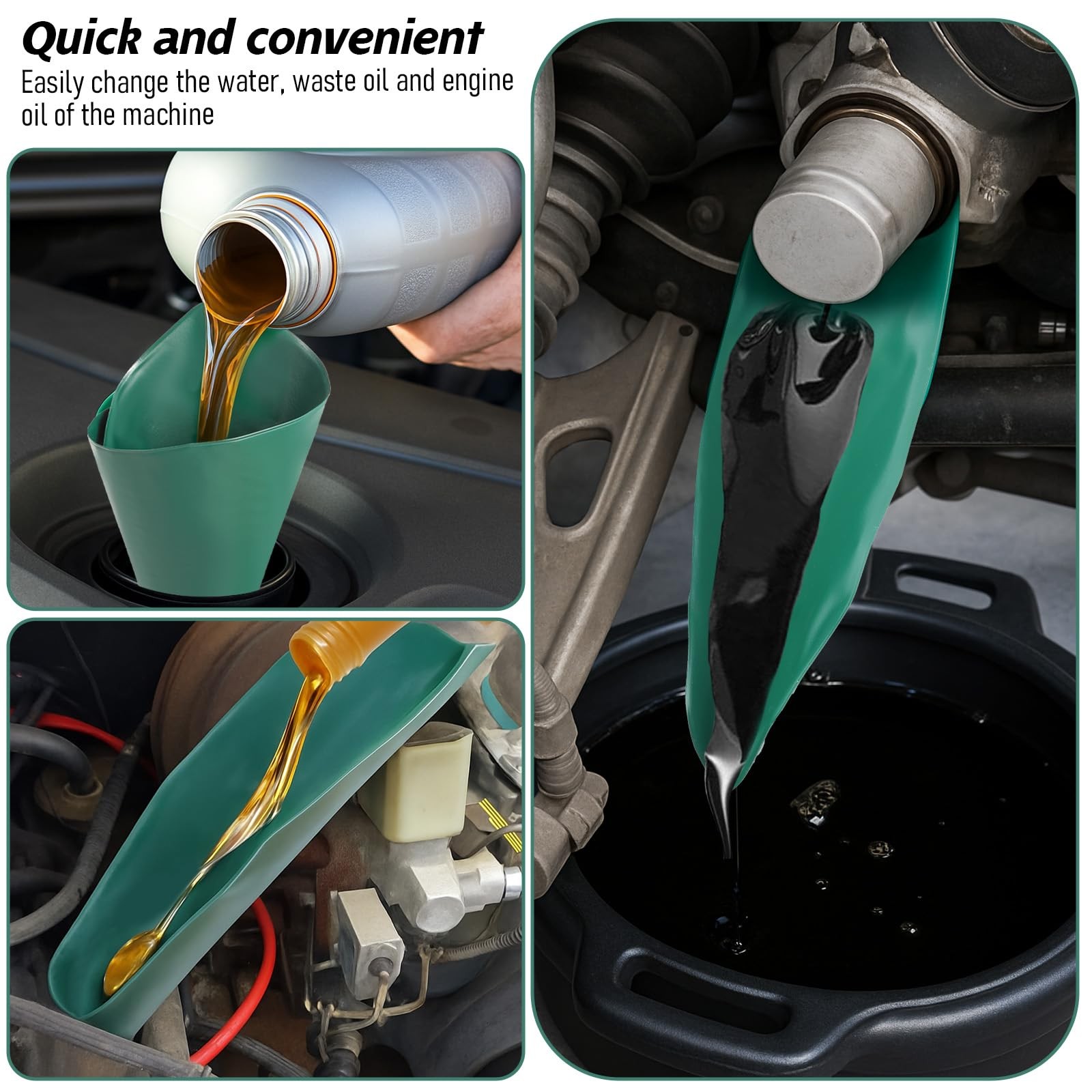 Foldable Oil Funnel Flexible Form A Funnel for Automotive Oil Draining Tool - Image 5