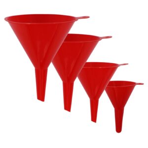 4 Pcs Plastic Funnel Set for Filling Bottles Kitchen Automotive Canning