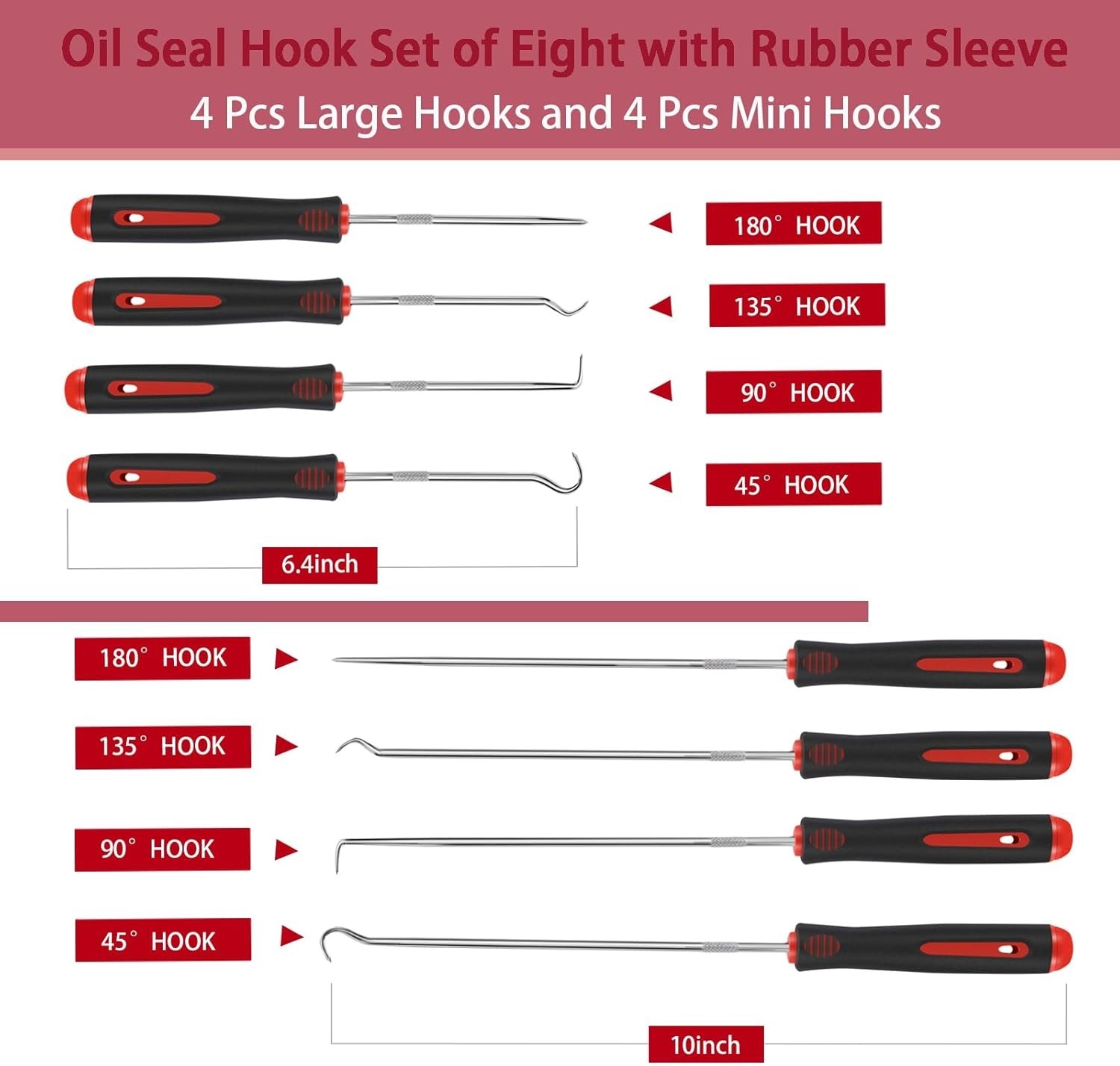 8 Pieces Pick Set, Pick Tool, Precision Automotive Hook Sleeve for Automotive Oi - Image 2