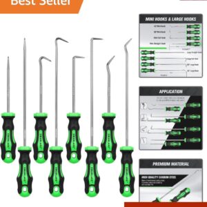 Complete 8-Piece Mini Hook and Pick Set for Automotive and Mechanical Tools