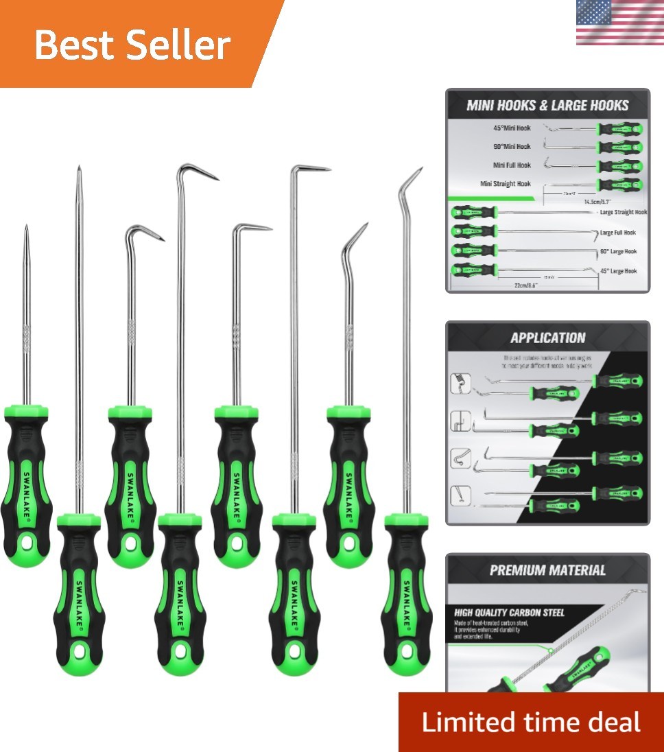Complete 8-Piece Mini Hook and Pick Set for Automotive and Mechanical Tools