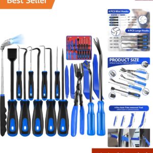 Complete 17-Piece Hook and Pick Set: Essential Tools for Automotive Repairs