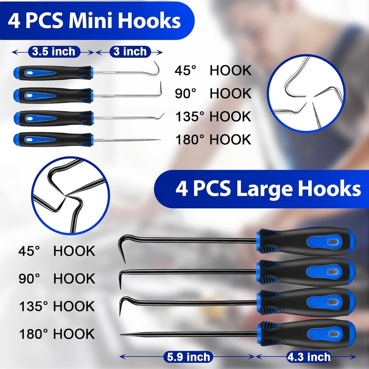 Complete 17-Piece Hook and Pick Set: Essential Tools for Automotive Repairs - Image 4