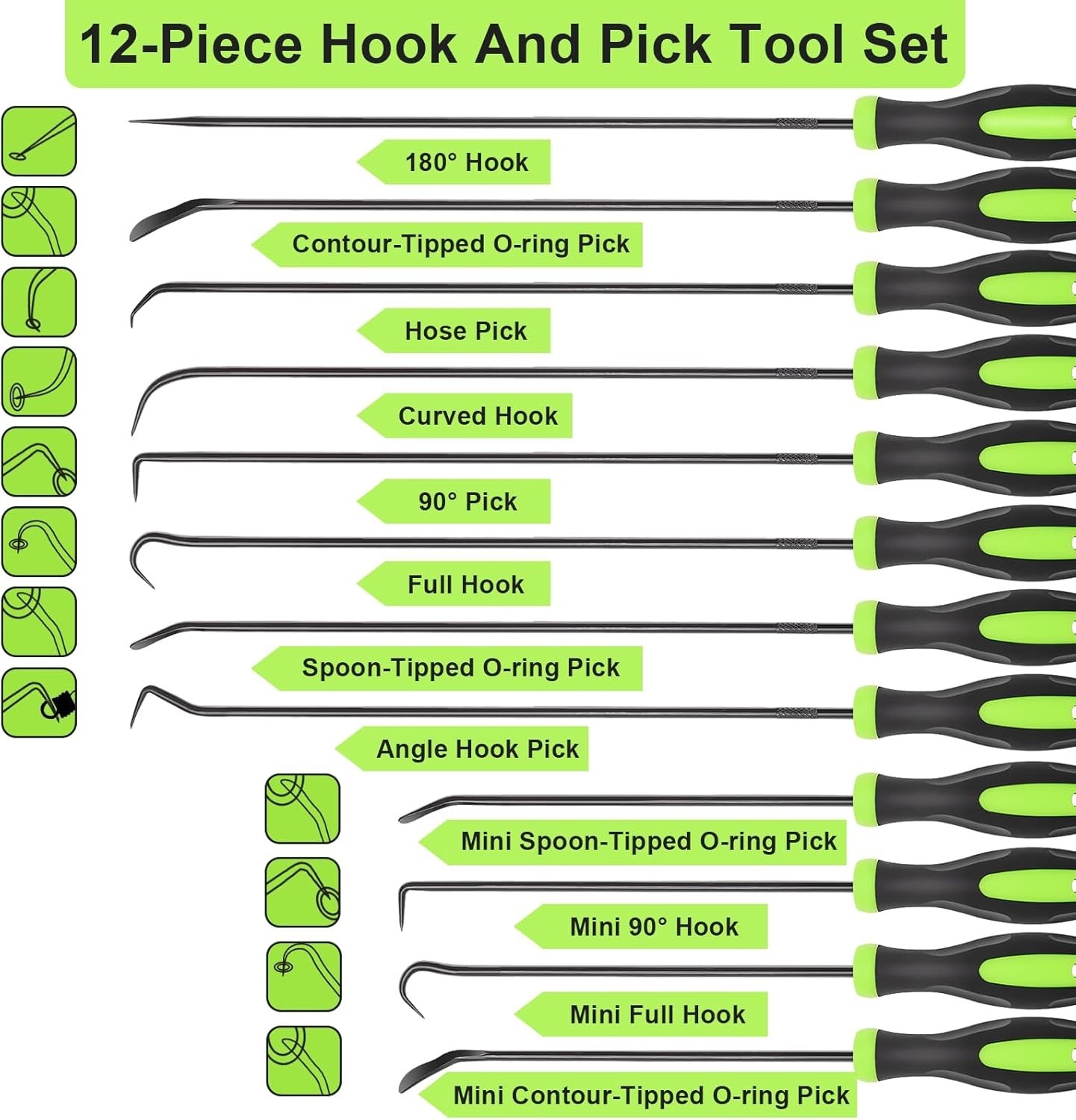 Versatile 12PCS Hook and Pick Tool Set for Tight Spaces - Perfect for Mechanics - Image 5