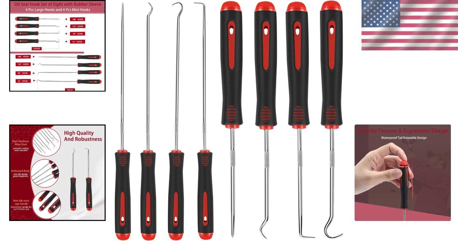 8 Piece Pick Set Automotive Tools Precision Hook and Seal Removal Kit Locksmith - Image 2