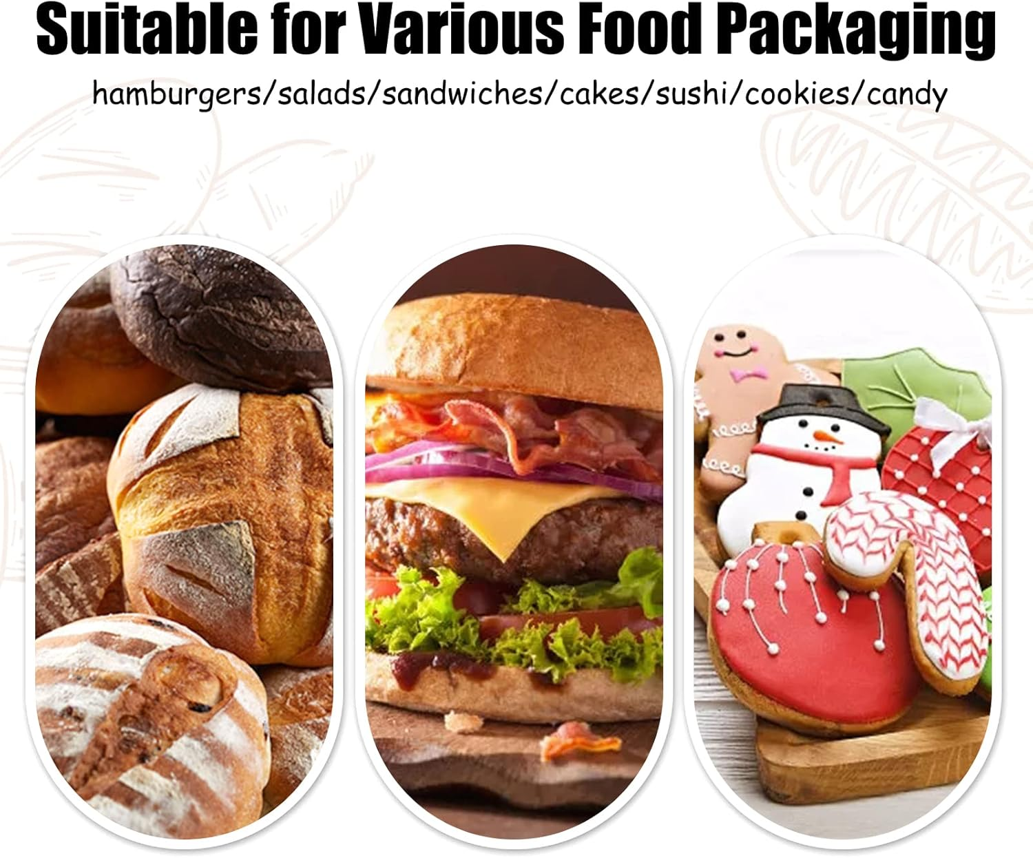 100 Pack Clear Plastic Take Out Container Square Hinged Food Container,Dessert - Image 5
