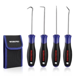 WORKPRO 4-Piece Precision Pick and Hook Set Mini Pick Set Mechanic Small Fuses