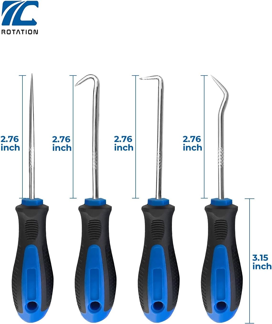 ROTATION Precision Hook and Pick Set for Automotive | 4-Piece Hand Tools Blue - Image 5