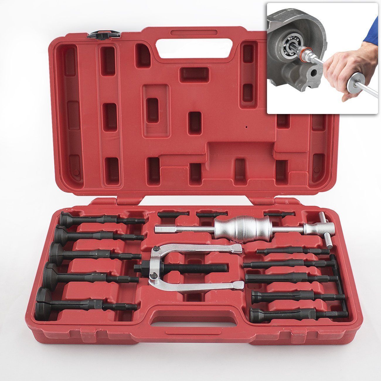 Pro 16pc Blind Hole Pilot Bearing Puller Internal Extractor Remover Slide Hammer