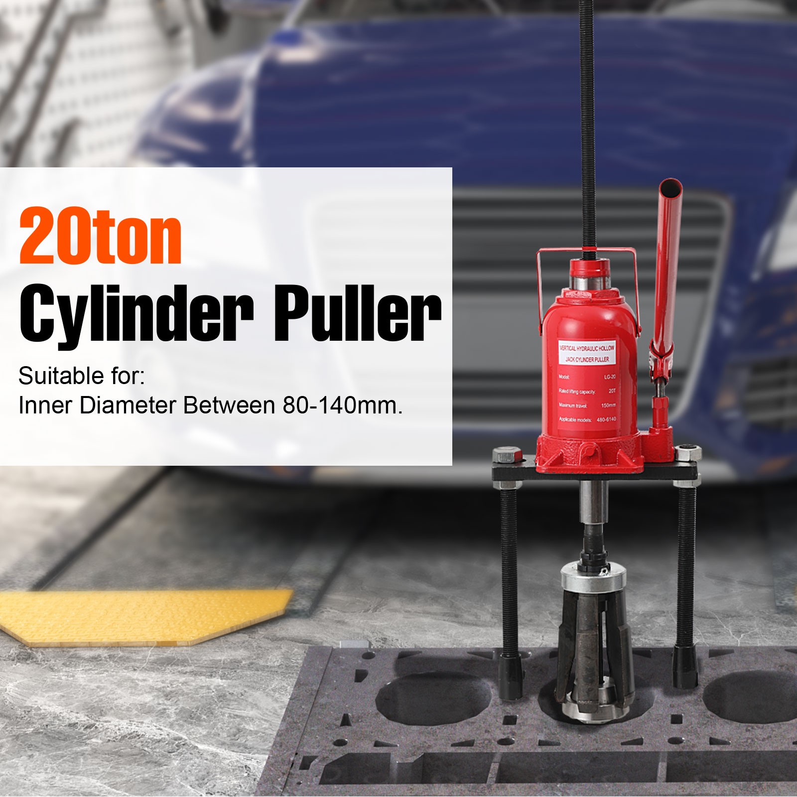 20T Cylinder Sleeve Liner Puller Hydraulic For Truck Tractor or Automotive USA - Image 2