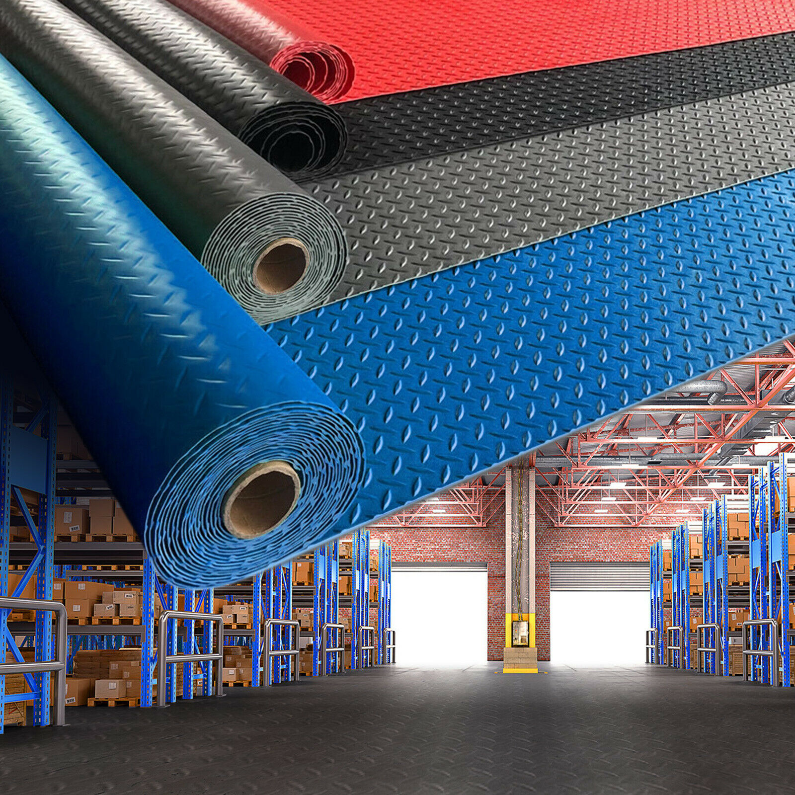 Garage Flooring Mat Roll Trailer Floor Covering Flooring Raised Anti-Slip Mat - Image 2