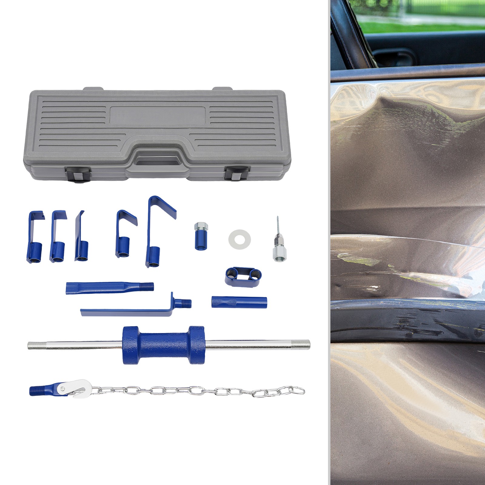 Automotive Hammer Puller Frame Slide Hammer Dent Pulling Tool Kit Long Shaft - Image 4