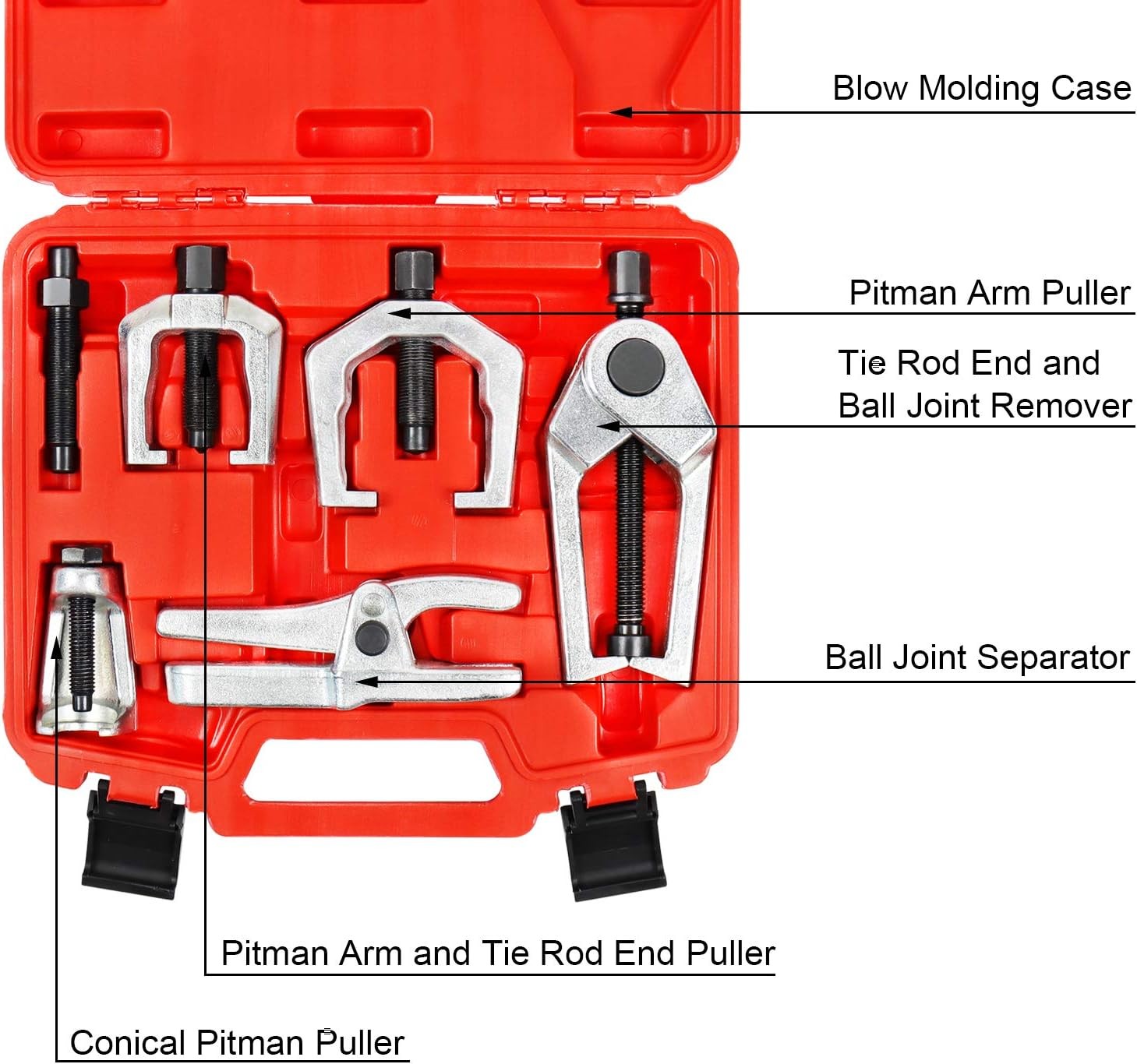 YSTOOL Front End Service Tool Set with Automotive Ball Joint Separator Red - Image 2