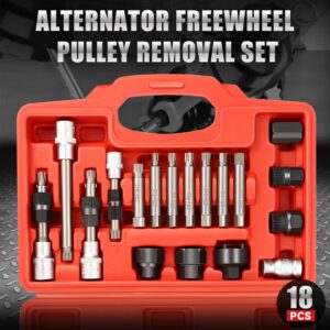 [18Pc]Automotive Repair Service Tool Kit Alternator Freewheel Pulley Removal Set