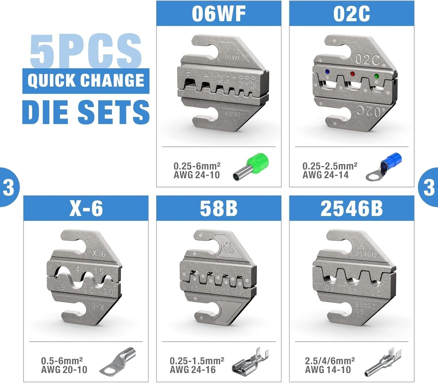 iCrimp Quick Change Ratcheting Crimper Tool Kit, Automotive Service Kit, for ... - Image 5