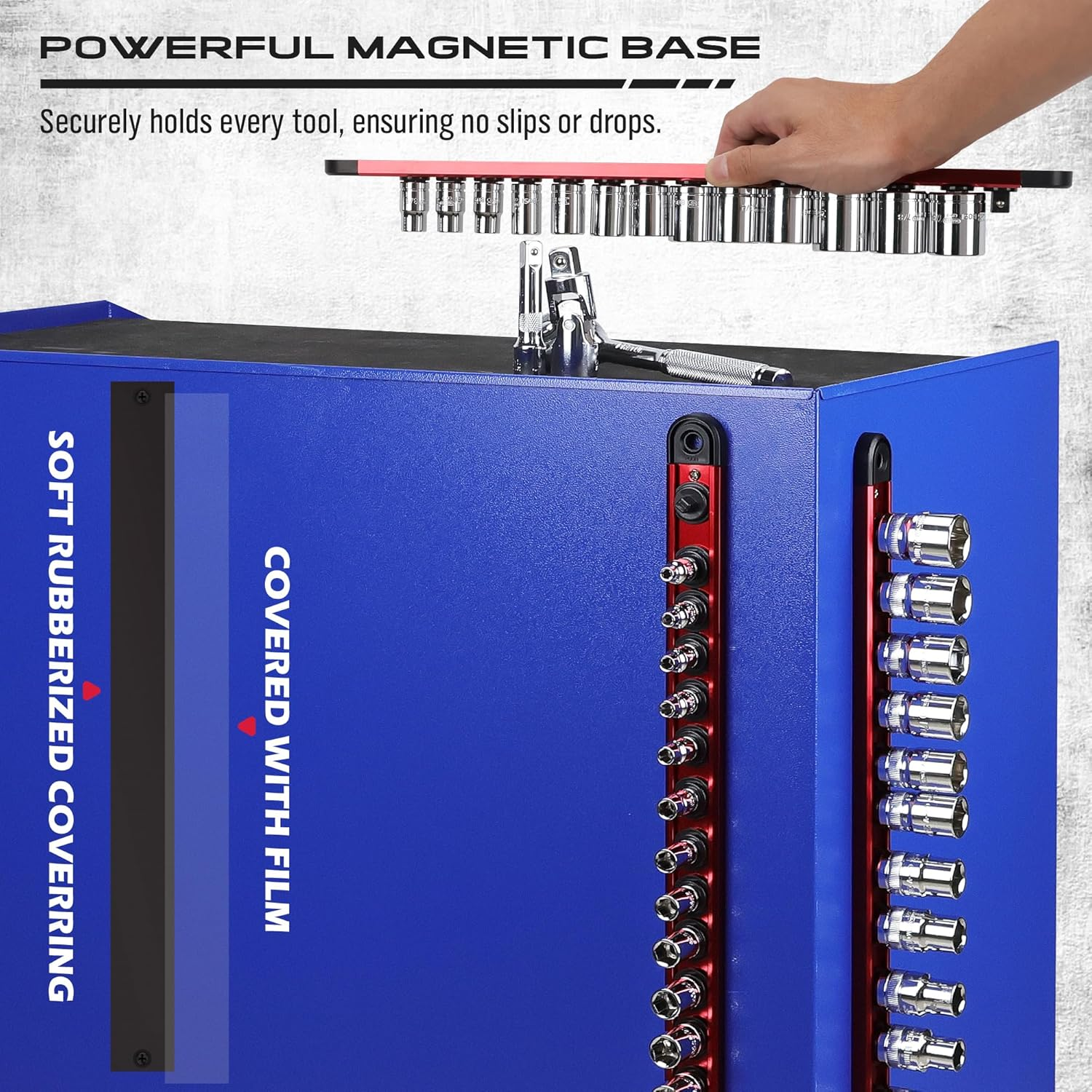 Magnetic Socket Holder Organizer Set: 3/8 Detachable Socket Trays Socket Organiz - Image 4
