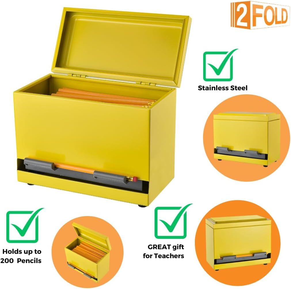 Pencil Dispenser for Classroom - Stainless Steel Bulk Pencil Holder for Desk - I - Image 3