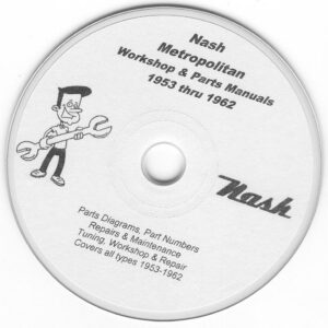 Nash Metropolitan 1953 to 1962 Dealer Automotive Workshop Service Parts Manuals