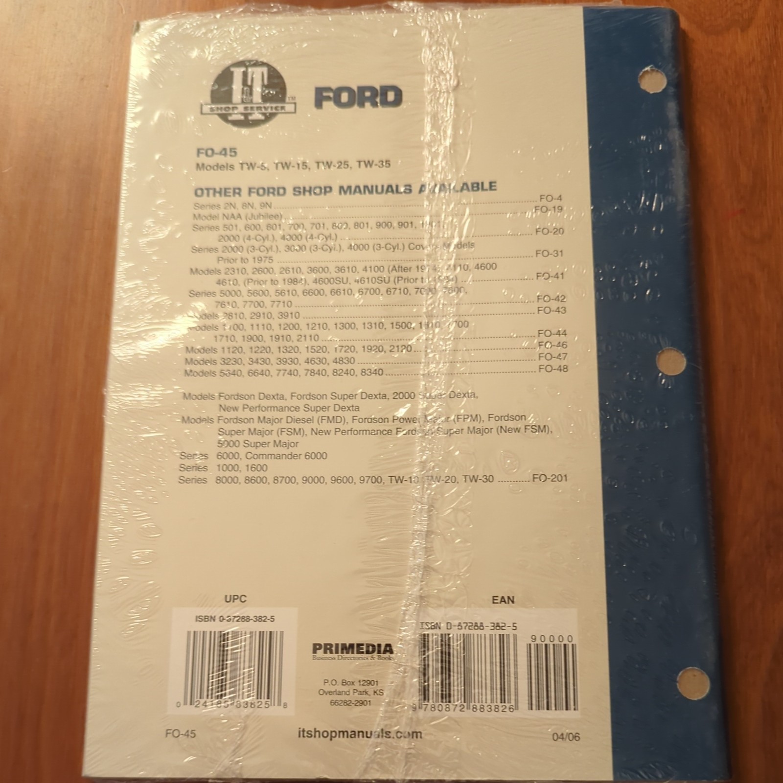 Ford Shop Manual ModelsTW5 TW15 TW25 and TW35 by Penton Staff (2000, Trade... - Image 2