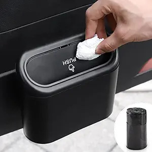 Accmor Mini Car Trash Can w/Lid-30pk Bags Automotive Garbage Organizer Vehicle