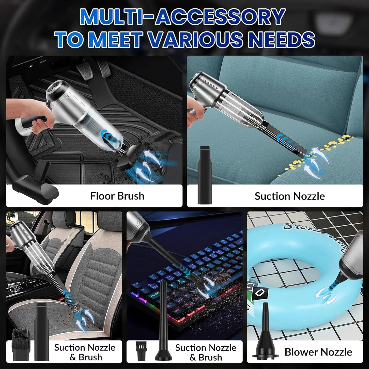 Wireless Handheld Car Vacuum Cleaner,Mini Car Vacuum Cleaner,15000Pa High Power - Image 5