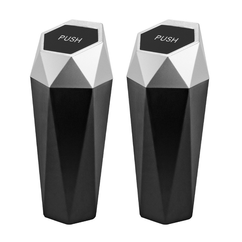 2 Pcs Garbage Cup Holder Vehicle-mounted Rubbish Bin Waste Basket - Image 2