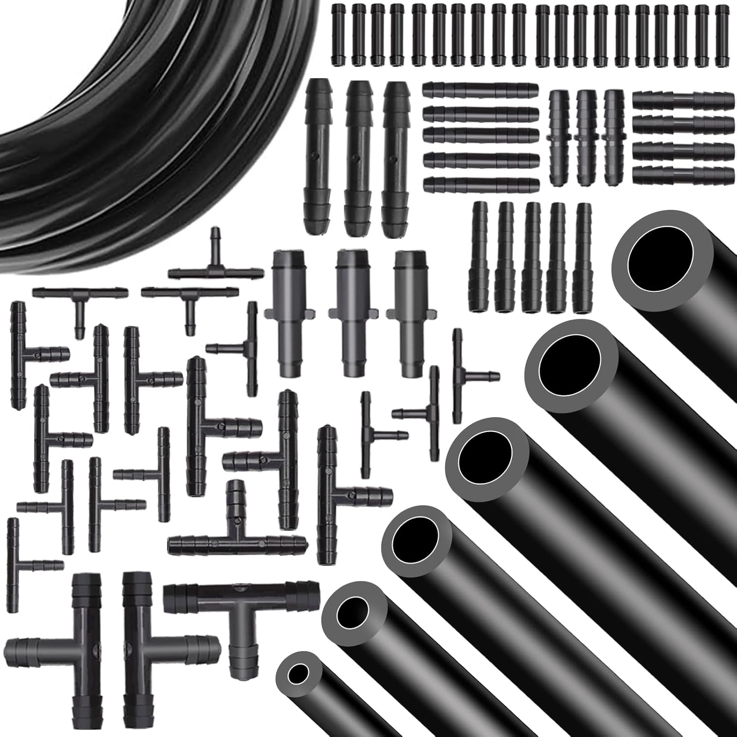 Vacuum Line Kit, 6Pcs 5Ft Vacuum Hose Automotive with 65Pcs Vacuum Line Connecto